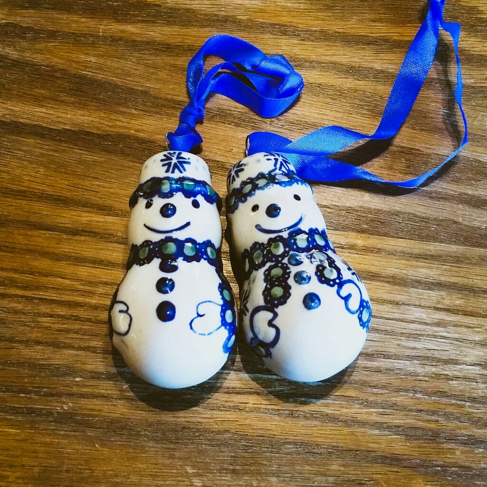 Vintage Ceramic Snowman Ornaments
